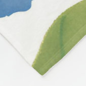 Blue Hydrangea Watercolor Floral Coastal Fleece Deken (Hoek)