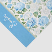 Blue Hydrangea Watercolor Floral Name Tissuepapier (Detail)