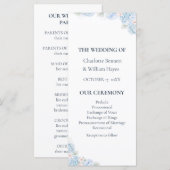 Blue Hydrangea Watercolor Floral Wedding Program Programmakaart (Voorkant / Achterkant)