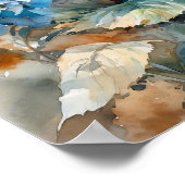 Blue Hydrangea Waterverf Art Print (Hoek)