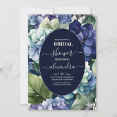 Blue Hydrangea Waterverf Bloemen Bruid Kaart (Voorkant)