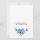 Blue Hydrangea Waterverf Bloemen Brunch en Bubbly Kaart (Achterkant)