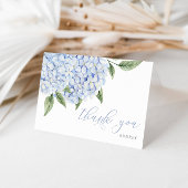 Blue Hydrangea Waterverf Blooms Script Bedankkaart