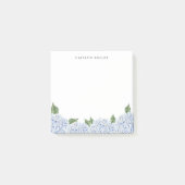 Blue Hydrangea Waterverf Border gepersonaliseerd Post-it® Notes (Voorkant)