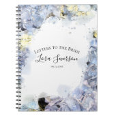 Blue Hydrangea Waterverf Brieven aan de bruid Notitieboek (Voorkant)