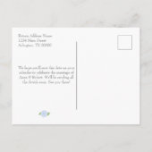 Blue Hydrangea Waterverf bruiloft Aankondigingskaart (Achterkant)