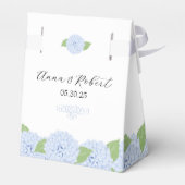 Blue Hydrangea Waterverf bruiloft Bedankdoosjes (Achterkant)