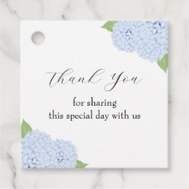 Blue Hydrangea Waterverf bruiloft Bedankjes Labels