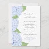 Blue Hydrangea Waterverf bruiloft Bedankkaart (Voorkant)