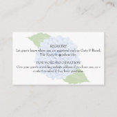 Blue Hydrangea Waterverf bruiloft details Informatiekaartje (Achterkant)