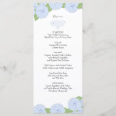 Blue Hydrangea Waterverf Bruiloft Menu (Voorkant)