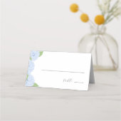 Blue Hydrangea Waterverf bruiloft Plaatskaartje (Voorkant)