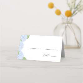 Blue Hydrangea Waterverf bruiloft Plaatskaartje