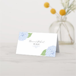 Blue Hydrangea Waterverf bruiloft Plaatskaartje