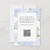 Blue Hydrangea Waterverf bruiloft RSVP w / QR-code (Achterkant)