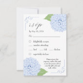 Blue Hydrangea Waterverf bruiloft RSVP w / QR-code Kaartje (Voorkant)