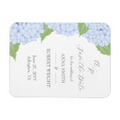 Blue Hydrangea Waterverf Bruiloft Save the Date Magneet (Horizontaal)
