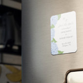 Blue Hydrangea Waterverf Bruiloft Save the Date Magneet