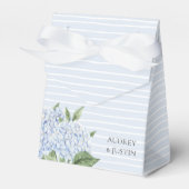 Blue Hydrangea Waterverf Crest and Flowers Custom Bedankdoosjes (Voorkant Zijde)