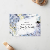 Blue Hydrangea Waterverf Deel een Geheugenbegrafen Notitiekaartje (Voorkant / Achterkant in situ)