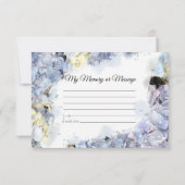 Blue Hydrangea Waterverf Deel een Geheugenbegrafen Notitiekaartje (Achterkant)