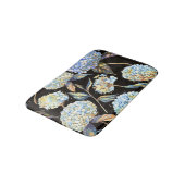 Blue Hydrangea Waterverf: Donker naadloos patroon Badmat (Gekanteld)