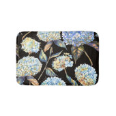 Blue Hydrangea Waterverf: Donker naadloos patroon Badmat (Voorkant)