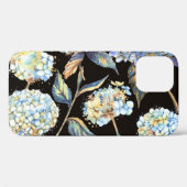 Blue Hydrangea Waterverf: Donker naadloos patroon Case-Mate iPhone Case (Achterkant (horizontaal))