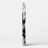 Blue Hydrangea Waterverf: Donker naadloos patroon Case-Mate iPhone Case (Achterkant / Links)
