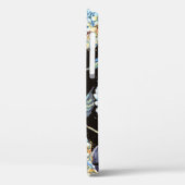 Blue Hydrangea Waterverf: Donker naadloos patroon Case-Mate iPhone Case (Achterkant / Links)