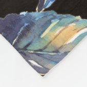 Blue Hydrangea Waterverf: Donker naadloos patroon Fleece Deken (Hoek)