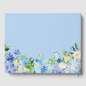 Blue Hydrangea Waterverf Floral Baby shower Gastenboek (Achterkant)