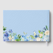 Blue Hydrangea Waterverf Floral Baby shower Gastenboek (Achterkant)