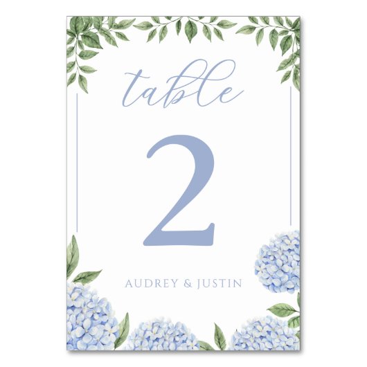 Blue Hydrangea Waterverf Floral Kaart (Voorkant)