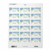 Blue Hydrangea Waterverf Flowers Wedding Etiket (Full Sheet)