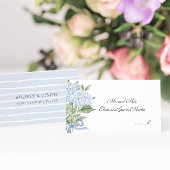 Blue Hydrangea Waterverf Flowers Wedding Plaatskaartje