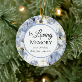 Blue Hydrangea Waterverf Memorial Keepsake Keramisch Ornament