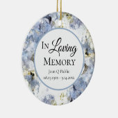 Blue Hydrangea Waterverf Memorial Keepsake Keramisch Ornament (Rechts)