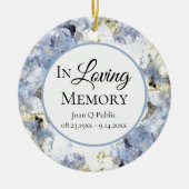 Blue Hydrangea Waterverf Memorial Keepsake Keramisch Ornament (Voorkant)