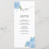Blue Hydrangea Waterverf Menu (Voorkant)