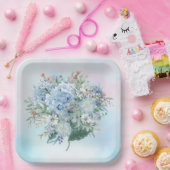 Blue Hydrangea Waterverf Papier Bord (Feest)