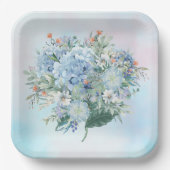 Blue Hydrangea Waterverf Papier Bord (Voorkant)