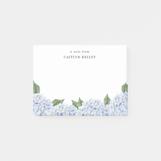 Blue Hydrangea Waterverf Rand Medium Custom Post-it® Notes (Voorkant)