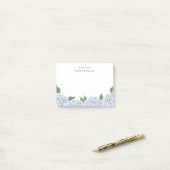 Blue Hydrangea Waterverf Rand Medium Custom Post-it® Notes (Op bureau)