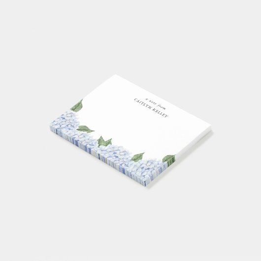 Blue Hydrangea Waterverf Rand Medium Custom Post-it® Notes (Schuin)