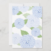 Blue Hydrangea Waterverf Script Wedding Kaart (Achterkant)