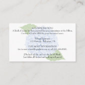 Blue Hydrangea Waterverf Trouwtijdlijn Informatiekaartje (Achterkant)