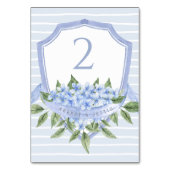 Blue Hydrangea Waterverf Wedding Crest Kaart (Voorkant)