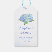 Blue Hydrangea Waterverf Wedding Favor Cadeaulabel (Voorkant)