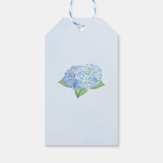 Blue Hydrangea Waterverf Wedding Favor Cadeaulabel (Achterkant)